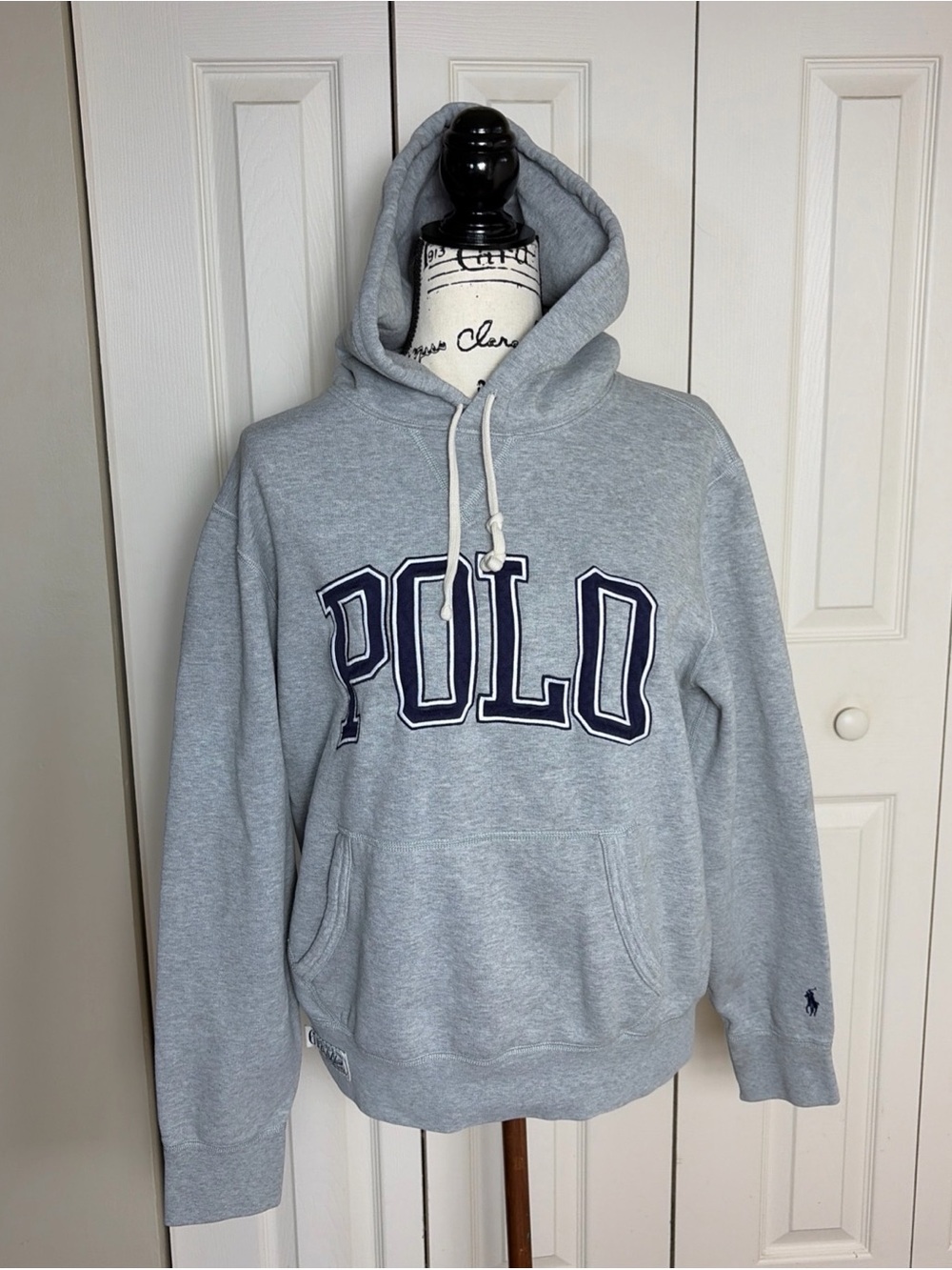 POLO RALPH LAUREN Size Medium Spell Out Logo Fleece Sweatshirt Hoodie